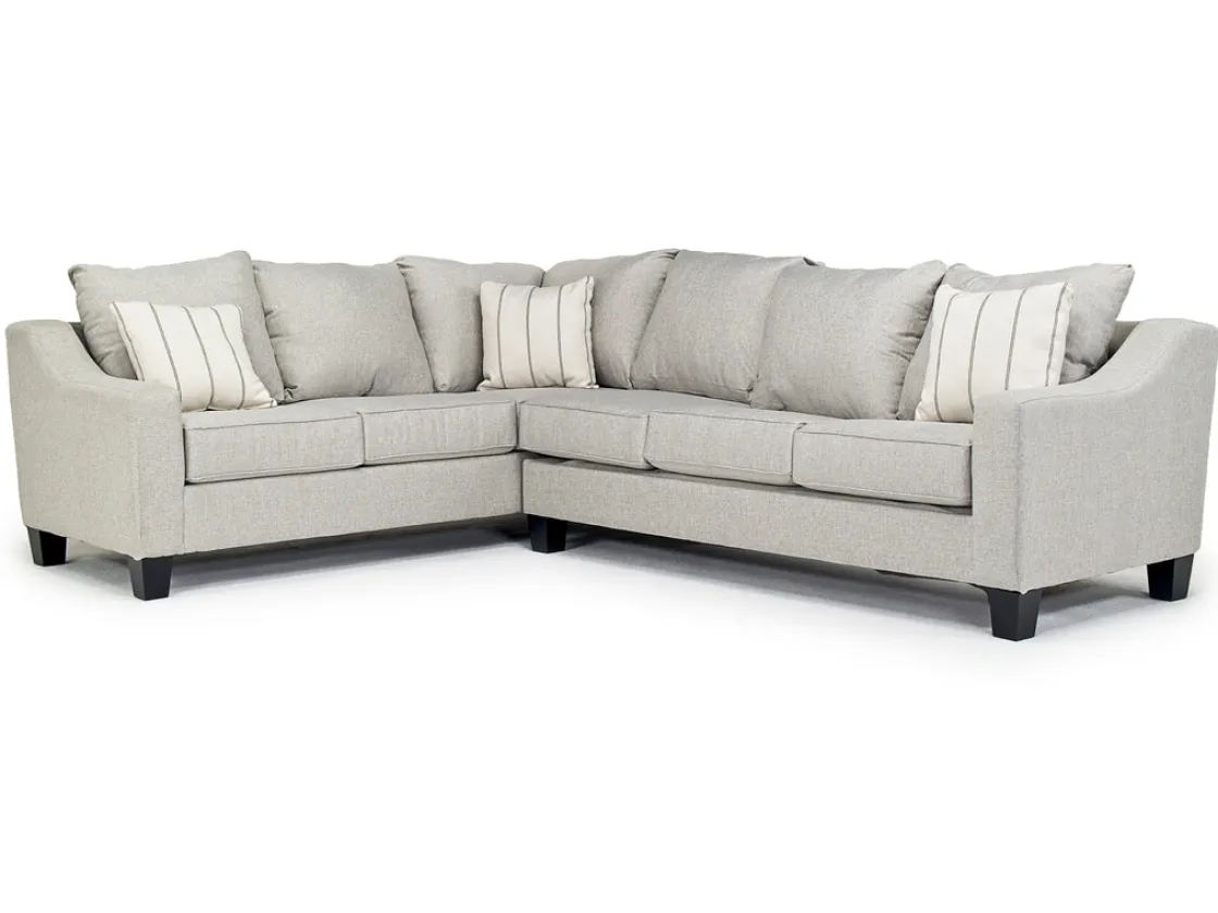 Mor Furniture Lucy Tux Queen Sleeper Sectional In Splash Linen, Right Facing