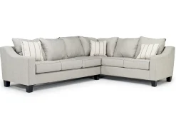 Mor Furniture Lucy Tux Queen Sleeper Sectional In Splash Linen, Right Facing