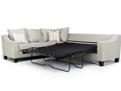 Mor Furniture Lucy Tux Queen Sleeper Sectional In Splash Linen, Right Facing