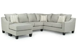 Mor Furniture Lucy Tux Sofa Chaise Sectional In Splash Linen, Right Facing
