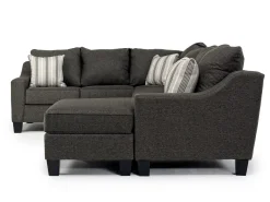 Mor Furniture Lucy Tux Sofa Chaise Sectional In Splash Linen, Right Facing