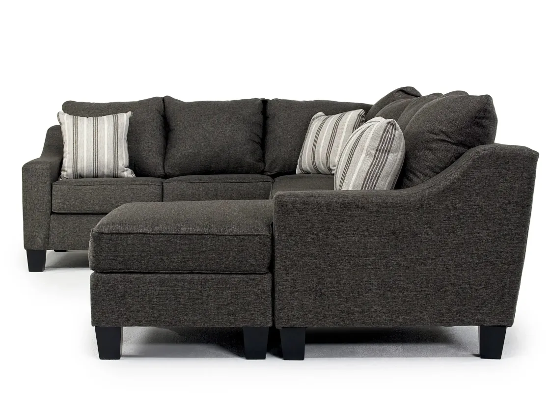 Mor Furniture Lucy Tux Sofa Chaise Sectional In Splash Linen, Right Facing