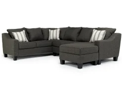 Mor Furniture Lucy Tux Sofa Chaise Sectional In Splash Linen, Right Facing