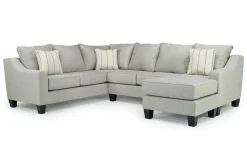 Mor Furniture Lucy Tux Sofa Chaise Sectional In Splash Linen, Right Facing