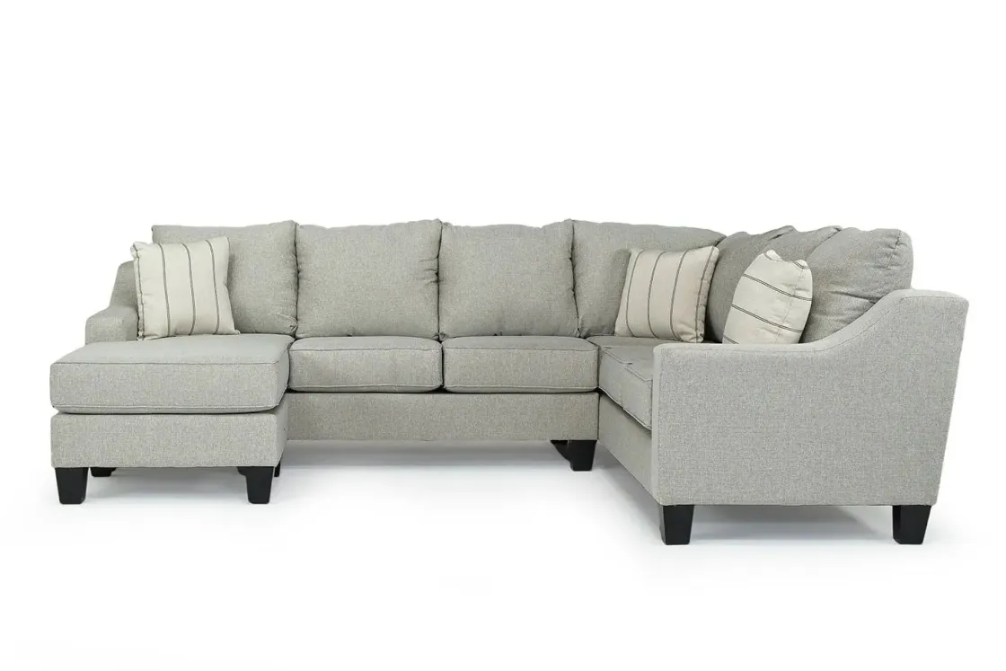 Mor Furniture Lucy Tux Sofa Chaise Sectional In Splash Linen, Right Facing