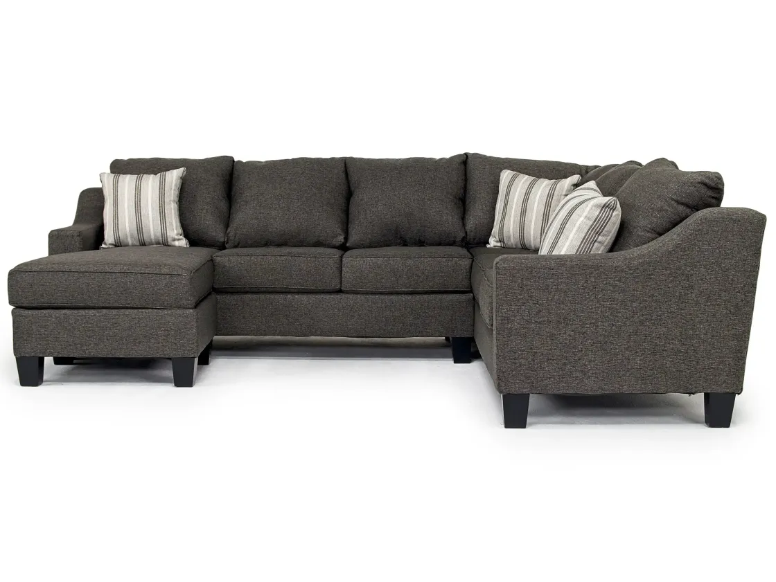 Mor Furniture Lucy Tux Sofa Chaise Sectional In Splash Linen, Right Facing