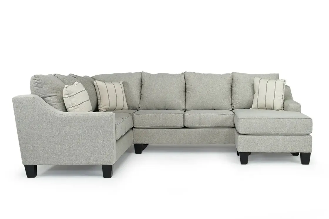 Mor Furniture Lucy Tux Sofa Chaise Sectional In Splash Linen, Right Facing