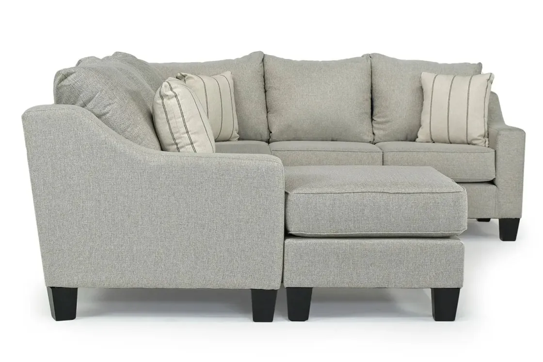 Mor Furniture Lucy Tux Sofa Chaise Sectional In Splash Linen, Right Facing