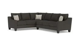 Mor Furniture Lucy Tux Sofa Sectional In Splash Charcoal, Right Facing