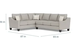 Mor Furniture Lucy Tux Sofa Sectional In Splash Charcoal, Right Facing