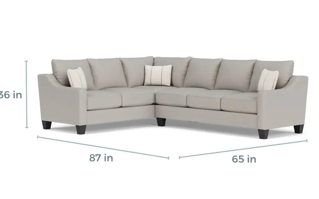 Mor Furniture Lucy Tux Sofa Sectional In Splash Charcoal, Right Facing