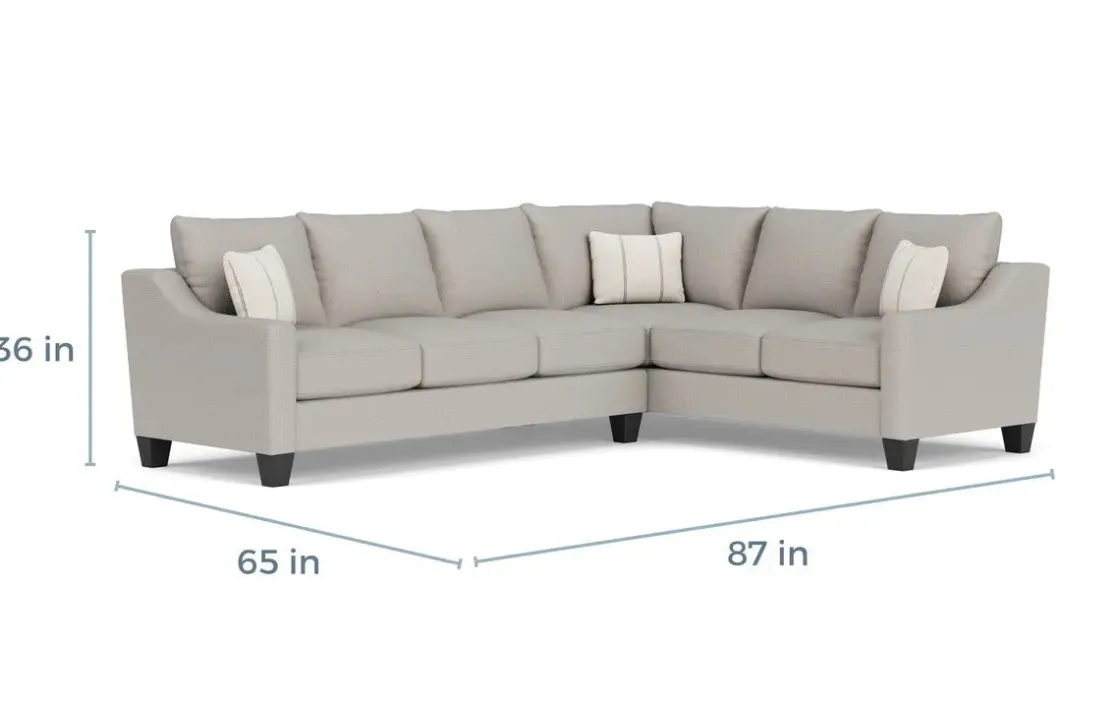 Mor Furniture Lucy Tux Sofa Sectional In Splash Charcoal, Right Facing