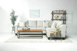 Mor Furniture Lucy Tux Sofa Sectional In Splash Charcoal, Right Facing