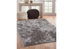 Mor Furniture Luxe Shag Plush Rug In Gray, 5’ X 8’