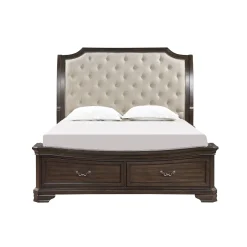 Mor Furniture Lyndhurst Sleigh Bed W/ Storage, Dresser, Mirror & Nightstand In Vintage White, Queen