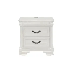 Mor Furniture Lyndhurst Sleigh Bed W/ Storage, Dresser, Mirror & Nightstand In Vintage White, Queen