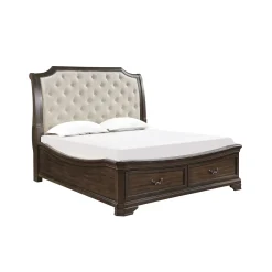 Mor Furniture Lyndhurst Sleigh Bed W/ Storage In Vintage White, Queen