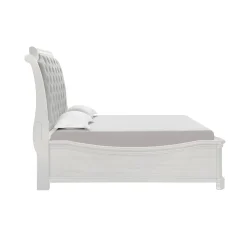 Mor Furniture Lyndhurst Sleigh Bed W/ Storage In Vintage White, Queen