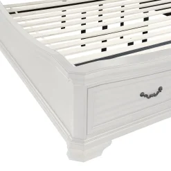 Mor Furniture Lyndhurst Sleigh Bed W/ Storage In Vintage White, Queen