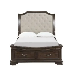 Mor Furniture Lyndhurst Sleigh Bed W/ Storage In Vintage White, Queen