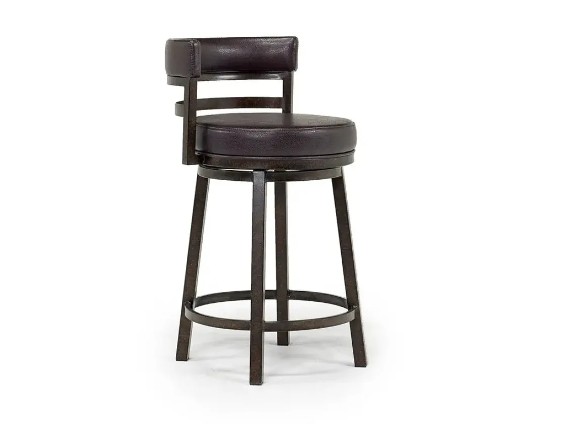 Mor Furniture Madrid Counter Height Stool In Auburn & Brown, Swivel