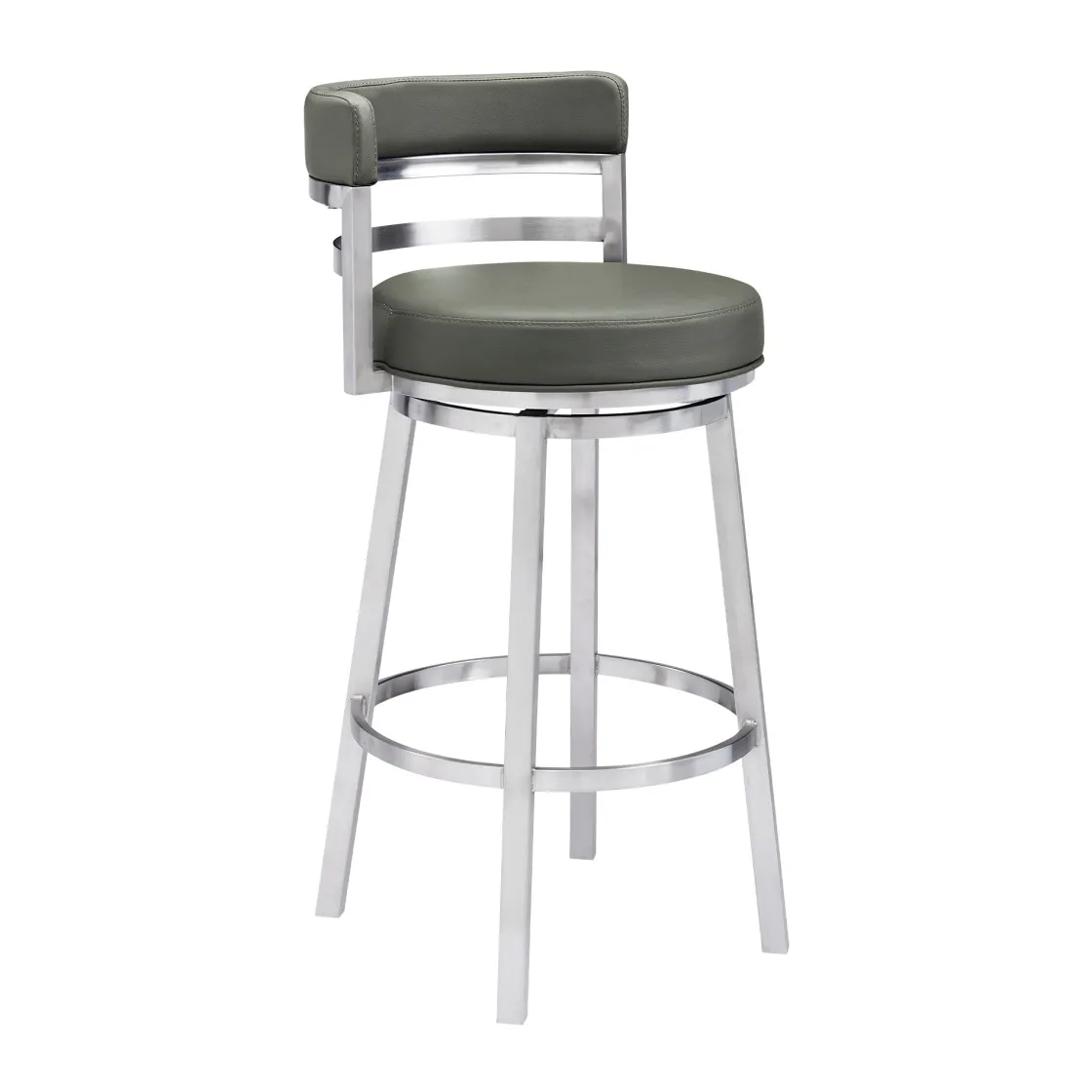 Mor Furniture Madrid Counter Height Stool In Auburn & Brown, Swivel