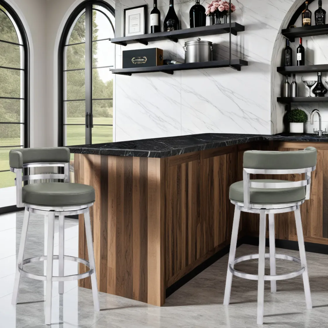 Mor Furniture Madrid Swivel Barstool In Gray