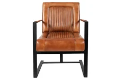 Mor Furniture Maguire Accent Saddle Chair In Brown Leather