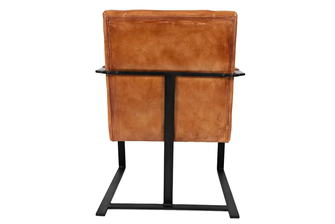 Mor Furniture Maguire Accent Saddle Chair In Brown Leather