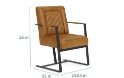 Mor Furniture Maguire Accent Saddle Chair In Brown Leather
