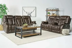 Mor Furniture Malibu 3 Power Console Loveseat W/ Wireless Charger In Leather