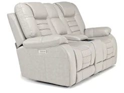 Mor Furniture Malibu 3 Power Console Loveseat W/ Wireless Charger In Leather