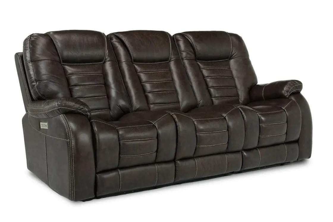 Mor Furniture Malibu 3 Power Sofa In Leather