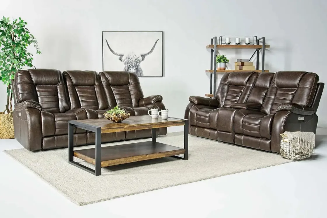Mor Furniture Malibu 3 Power Sofa In Leather