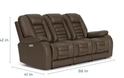 Mor Furniture Malibu 3 Power Sofa In Leather