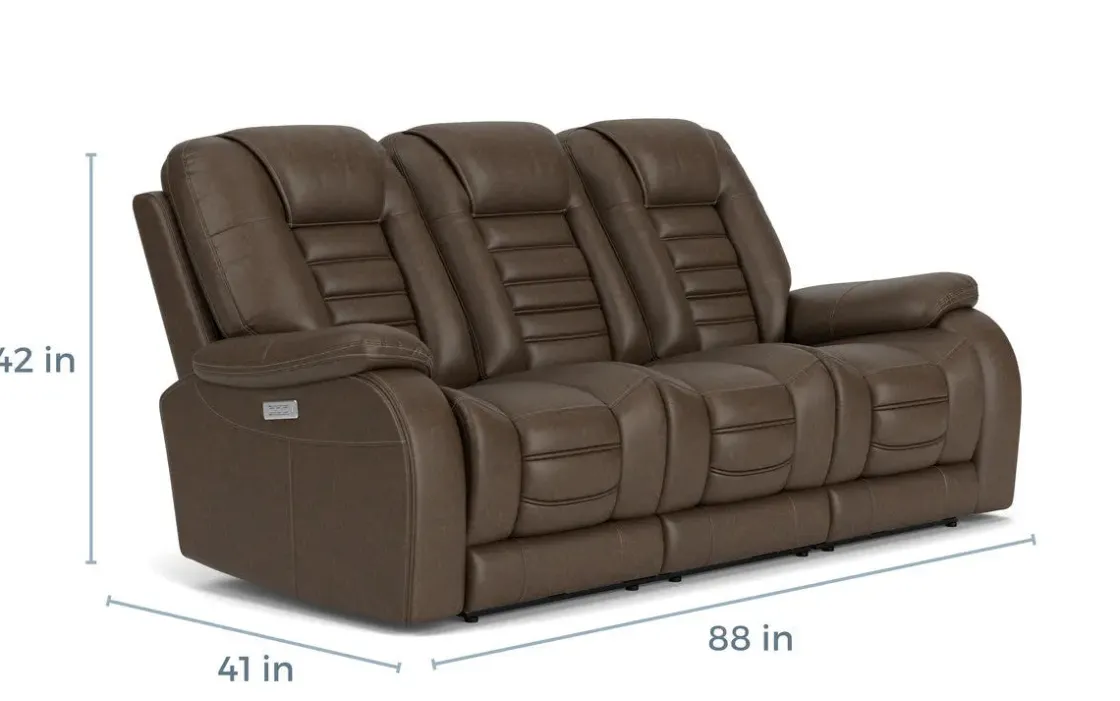 Mor Furniture Malibu 3 Power Sofa In Leather