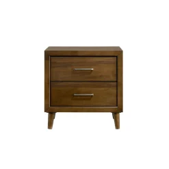 Mor Furniture Malibu Panel Bed, Dresser, Mirror & Nightstand In Walnut, Twin