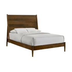 Mor Furniture Malibu Panel Bed, Dresser, Mirror & Nightstand In Walnut, Twin