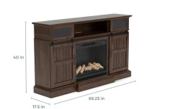 Mor Furniture Manning Bluetooth Console W/ Fireplace Insert In White, 68 Inch