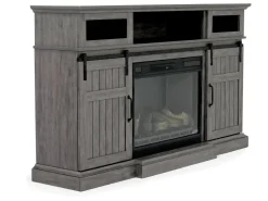 Mor Furniture Manning Bluetooth Console W/ Fireplace Insert In White, 68 Inch