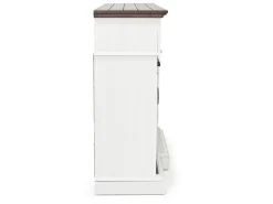 Mor Furniture Manning Bluetooth Console W/ Fireplace Insert In White, 68 Inch