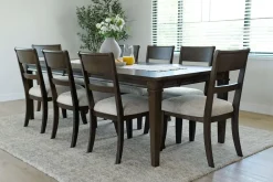 Mor Furniture Mariana Dining Table & 8 Chairs In Vintage Mocha
