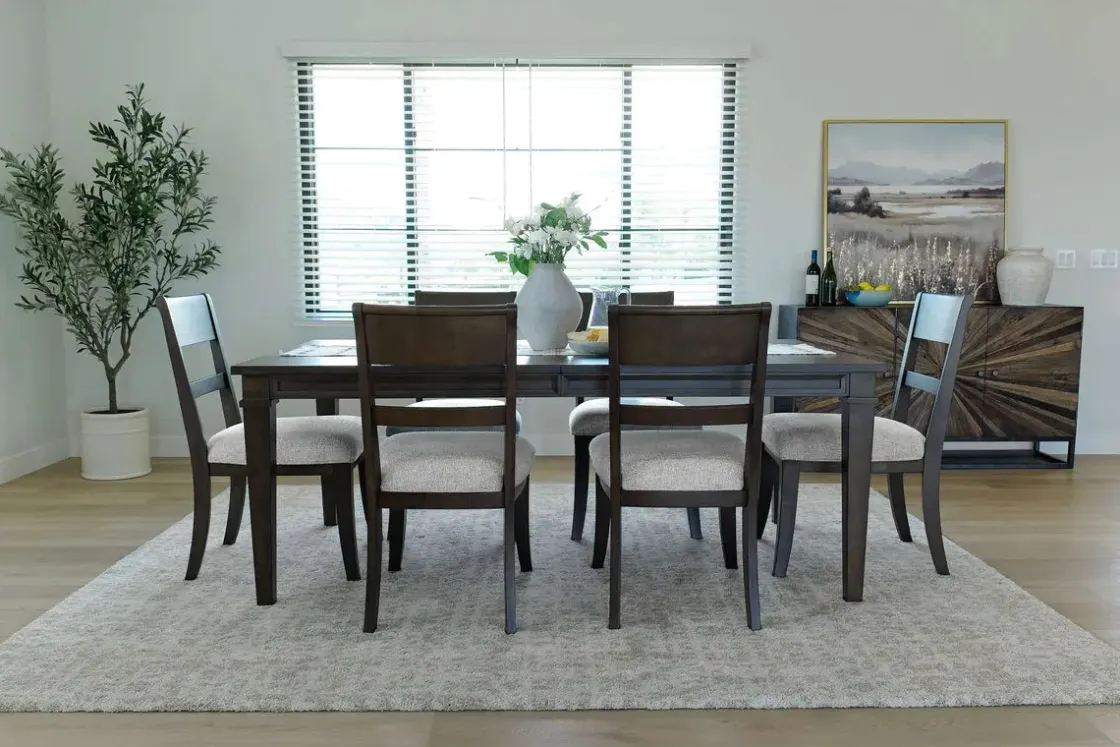 Mor Furniture Mariana Dining Table & 6 Chairs In Vintage Mocha