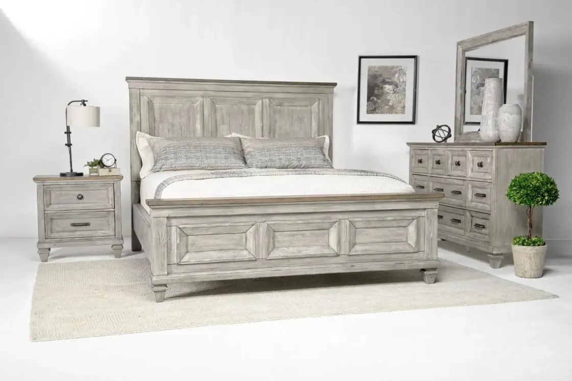 Mor Furniture Mariana Panel Bed In Vintage Creme, Queen