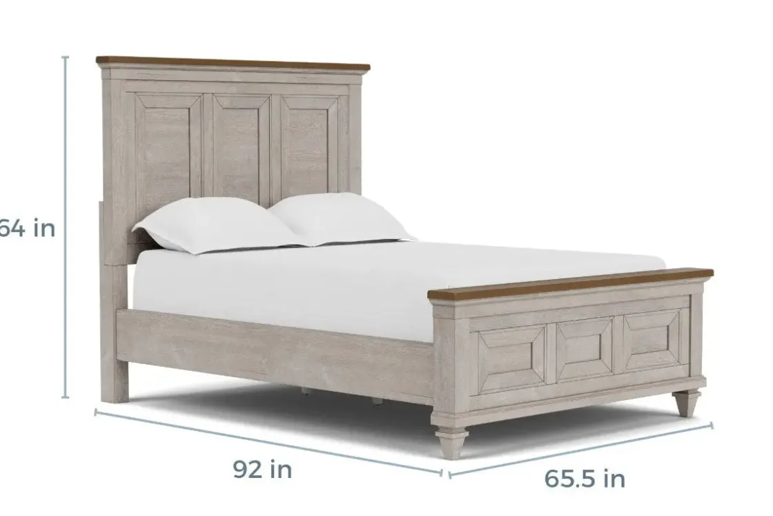 Mor Furniture Mariana Panel Bed In Vintage Creme, Queen