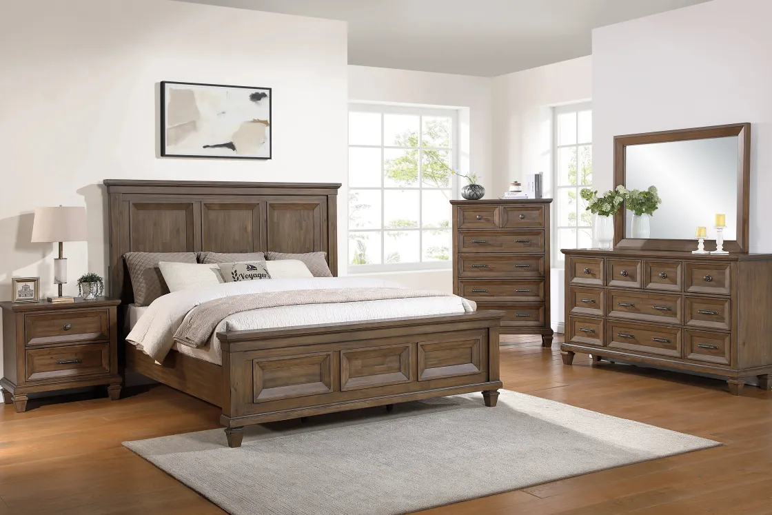 Mor Furniture Mariana Panel Bed In Vintage Creme, Queen