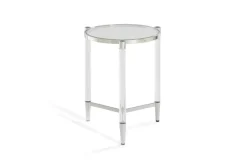 Mor Furniture Marilyn End Table In Glass/Acrylic/Polished Stainless Steel
