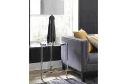 Mor Furniture Marilyn End Table In Glass/Acrylic/Polished Stainless Steel
