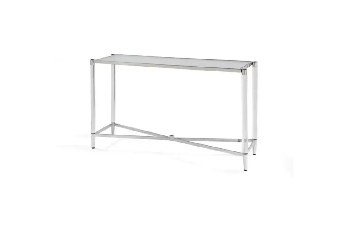 Mor Furniture Marilyn Sofa Table In Glass/Acrylic/Polished Stainless Steel
