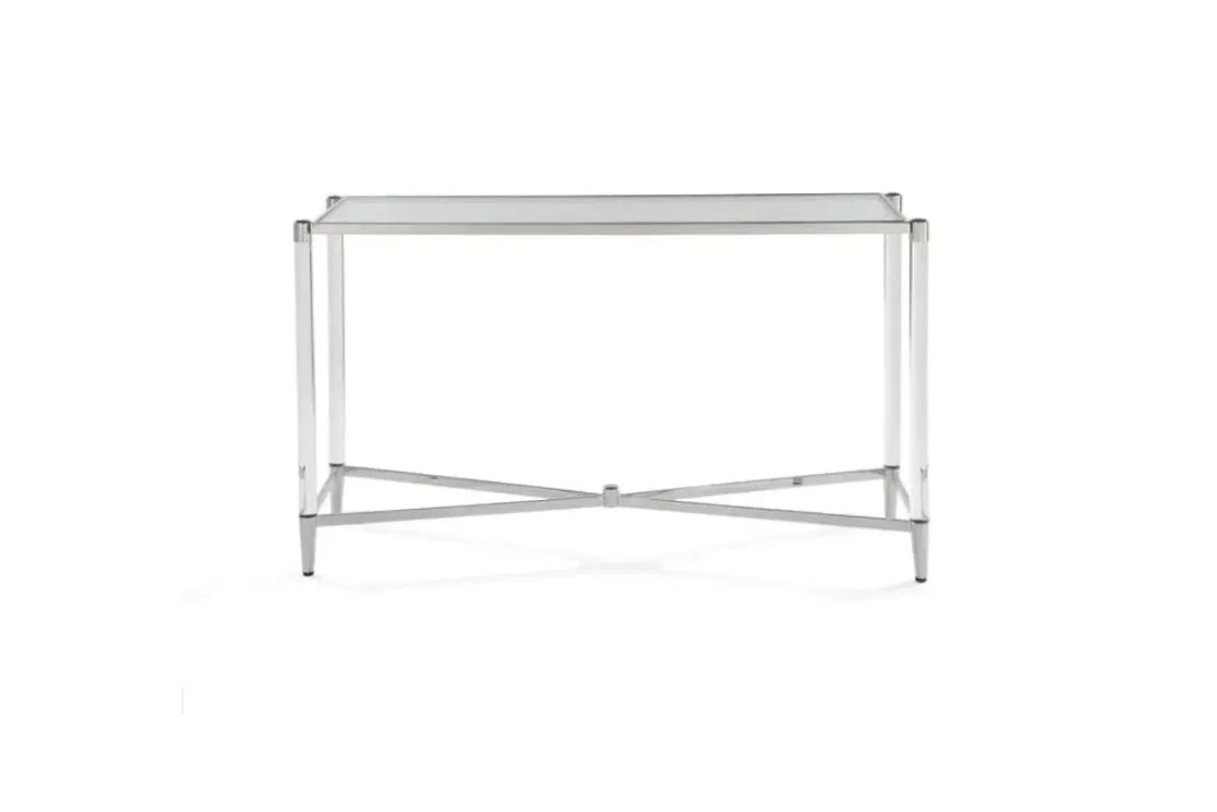 Mor Furniture Marilyn Sofa Table In Glass/Acrylic/Polished Stainless Steel
